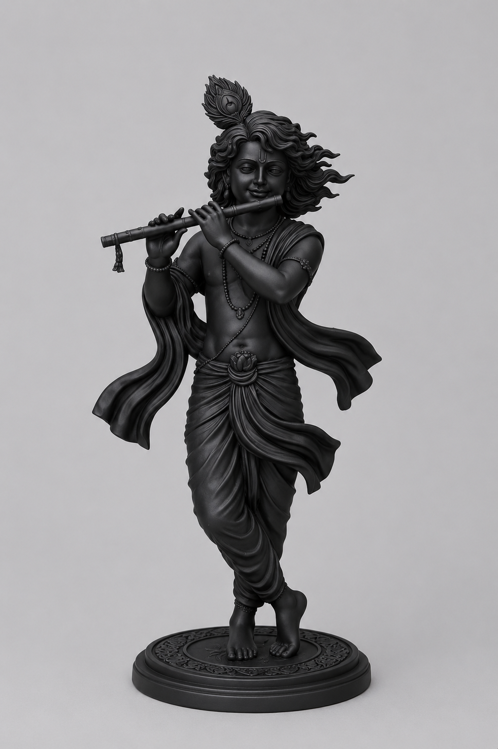 Krishna Playing Flute Black 3D Model (5 Inch)